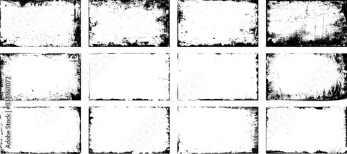 Distorted grunge isolated background. Overlay distress texture effect. Element for social media, poster, brochure, flyers, screen print texture, card, wallpaper, background. Vector illustrator.	