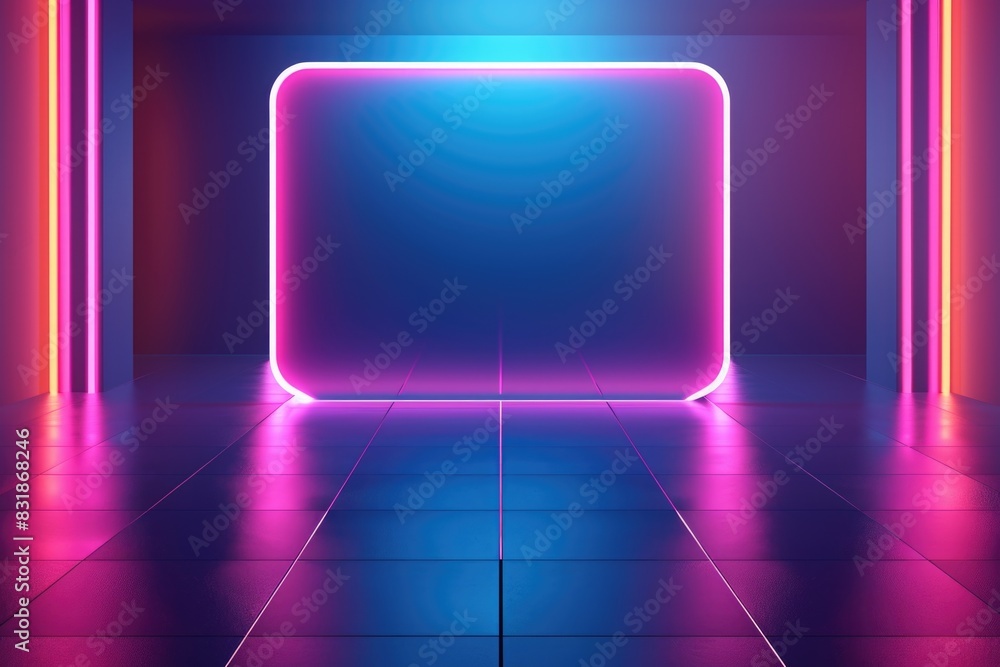 A neon sign or frame in a darkened room with minimal lighting, suitable for use as a background or to add ambiance to a scene A neon sign or frame in a darkened room with minimal lighting, suitable for use as a background or to add ambiance to a scene