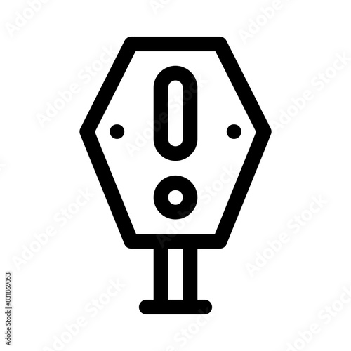 warning sign line icon