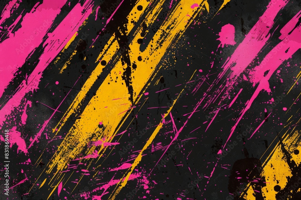 Black yellow and pink grunge paint marks and textured grunge street poster patterns vector illustration background Black yellow and pink grunge paint marks and textured grunge street poster patterns vector illustration background