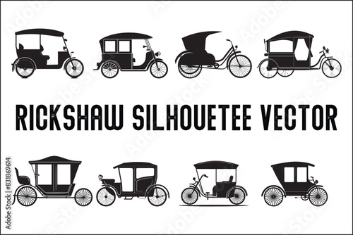 Rickshaw black silhouette,
Tuk Tuk black silhouette,
Transportation,
Taxi,
Vehicle silhouette,
Traditional transport,
Asian transport,
Three-wheeler,
Urban commute,