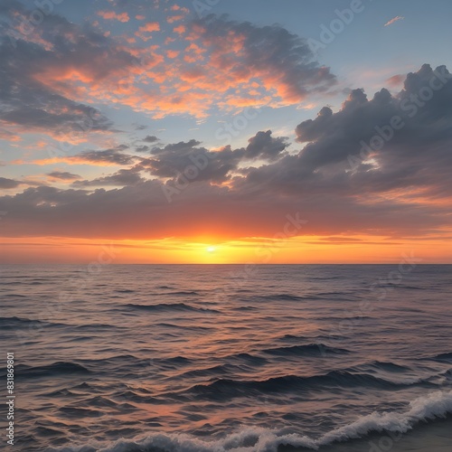 a sunset view of the sea