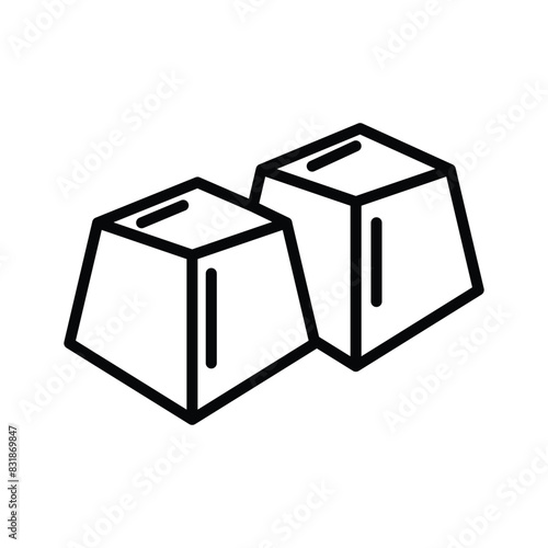 Two cubes of chocolate icon 