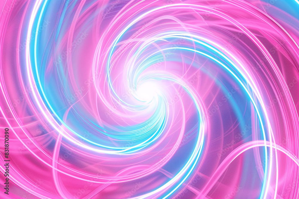 Serene concert background with neon pink swirls and soft blue loops. Serene concert background with neon pink swirls and soft blue loops.