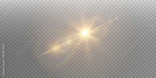 Vector transparent sunlight special lens flare light effect. Sun flash	