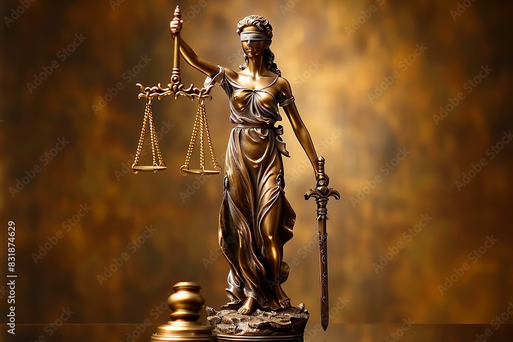 Lady justice wielding scales and sword Lady justice wielding scales and sword