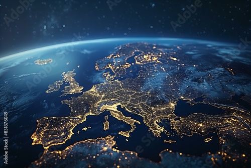 Europe seen at night from space