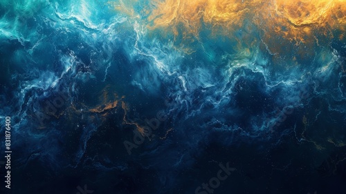 Abstract blue sea water with white wave for background Ocean Waves Top View