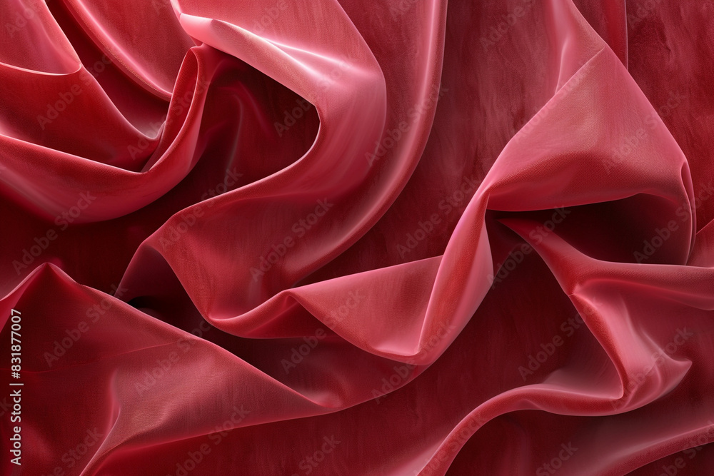 Obraz premium Rich velvet red 3D shapes suitable for opulent advertising campaigns.