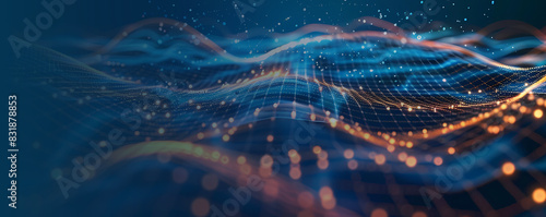 Wallpaper Mural Ideal for technological operations, neural networks, AI, data transmission and encryption, digital archives, audio and visual representations, scientific research, digital background Torontodigital.ca