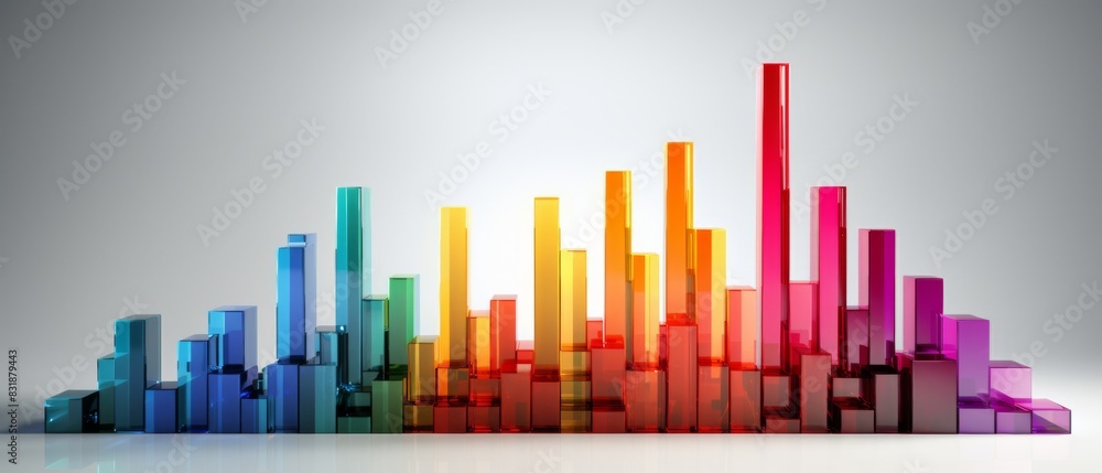 Fototapeta premium A CG 3D bar graph rising upwards