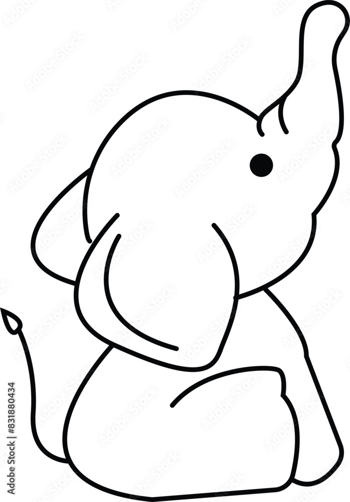 elephant Line drawing outline icon illustration isolated vector sign symbol. logo kids elephant elephant Line drawing outline icon illustration isolated vector sign symbol. logo kids elephant
