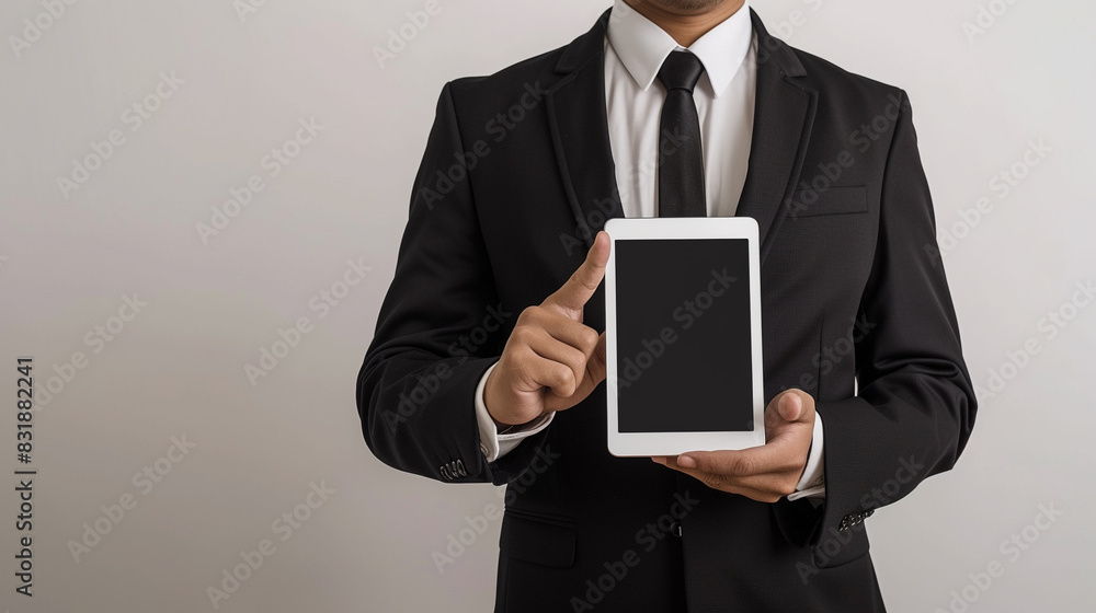 businessman holding a tablet businessman holding a tablet