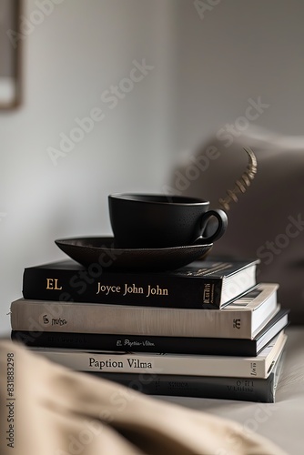 AI tazza da caffè sopra pila di libri 01 photo