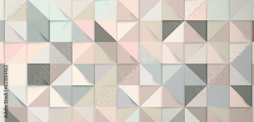 Minimalist geometric patterns in pastel shades for a stylish and contemporary wallpaper design ideal for bedrooms.