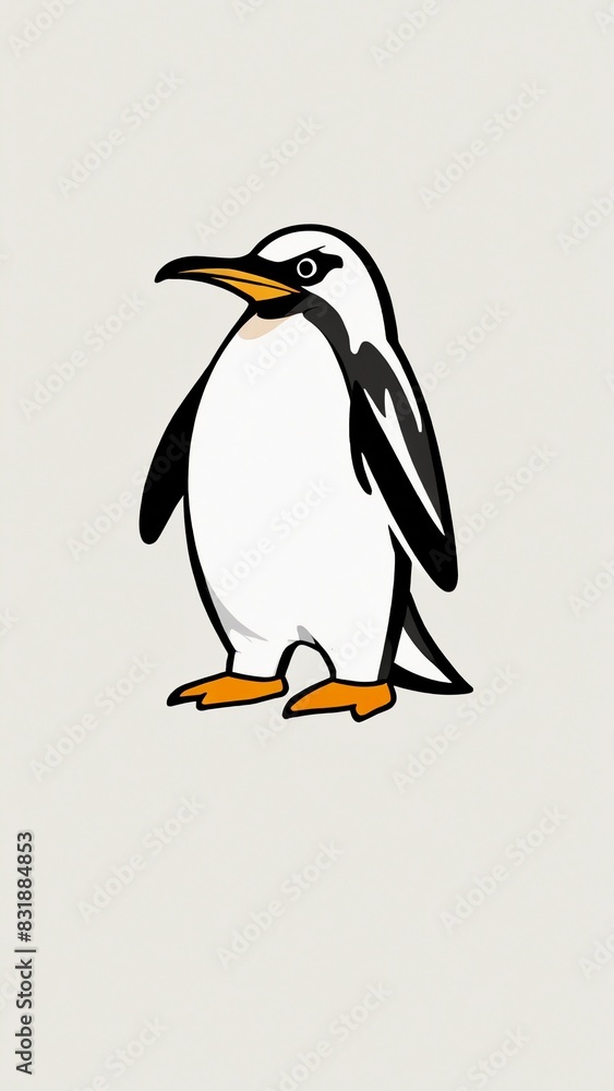 Naklejka premium Vector icon penguin with ice cream