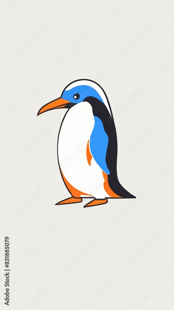 Obraz premium Vector icon penguin with ice cream
