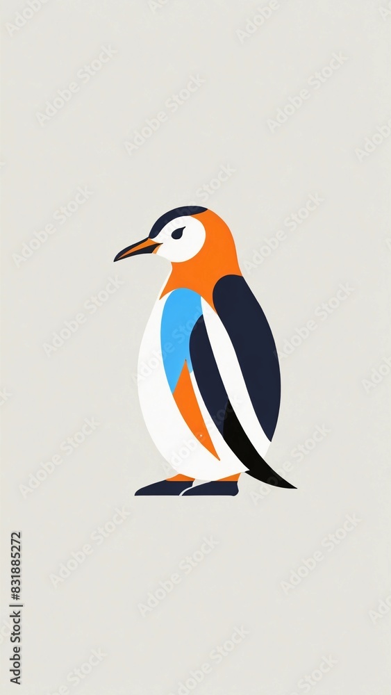 Obraz premium Vector icon penguin with ice cream