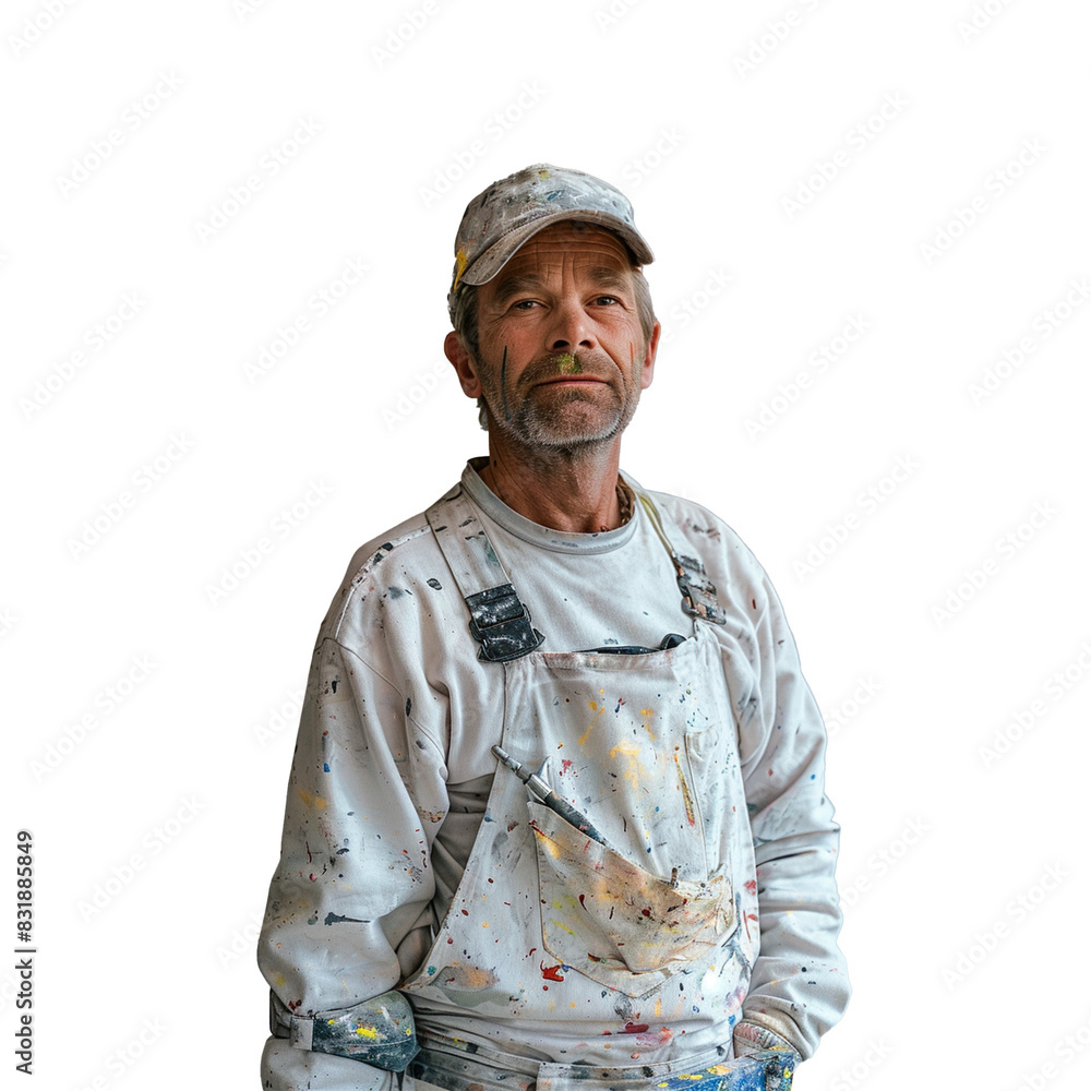 Construction Worker Portrait Isolated on Transparent background Construction Worker Portrait Isolated on Transparent background