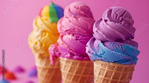 Rainbow Pride Month Ice Cream Cones: Colorful Creations with Unique Flavors