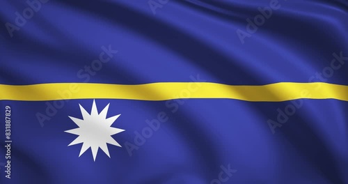 flag of Nauru. Nauru flag background. 4k 60FPS photo