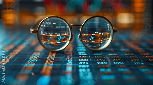 Business audit stock financial finance management on analysis data strategy with graph accounting marketing or report chart economy investment research profit concept.