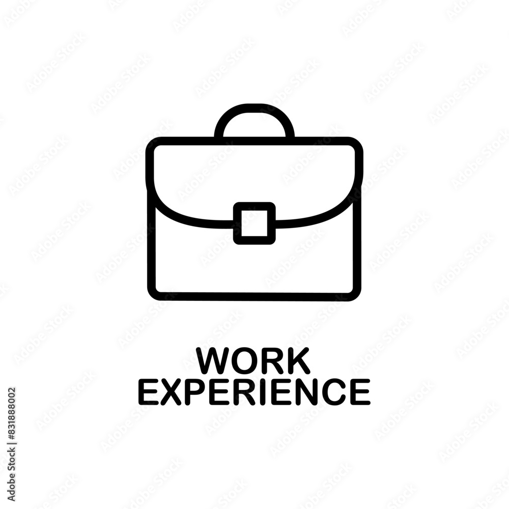 Work experience line icon. Element of human resources signs with name for mobile concept and web apps. Thin line work experience line icon can be used for web and mobile on white background Work experience line icon. Element of human resources signs with name for mobile concept and web apps. Thin line work experience line icon can be used for web and mobile on white background