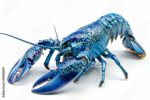 A rare blue lobster isolated on white background