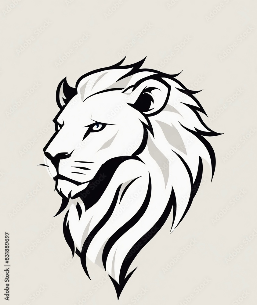 Fototapeta premium Vector icon lion head illustration