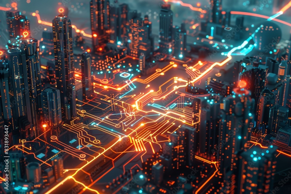 Craft a Telepathic Network connecting minds across a cityscape Craft a Telepathic Network connecting minds across a cityscape