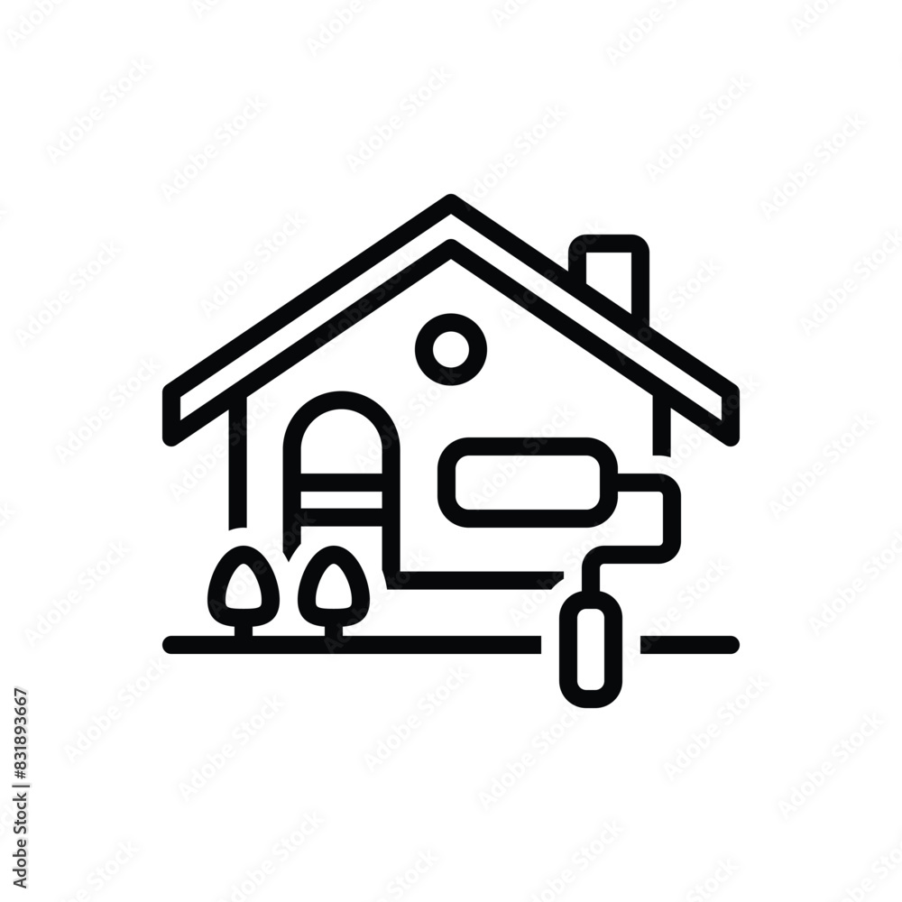 Black line icon for renovation Black line icon for renovation