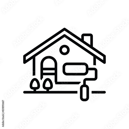 Black line icon for renovation 