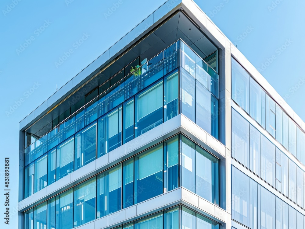 Modern office building with glass windows Modern office building with glass windows
