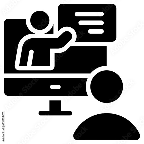 online learning solid icon