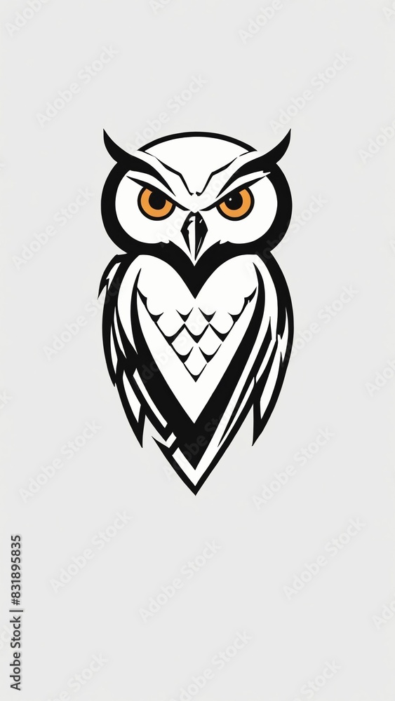 Fototapeta premium Vector icon owl on a branch