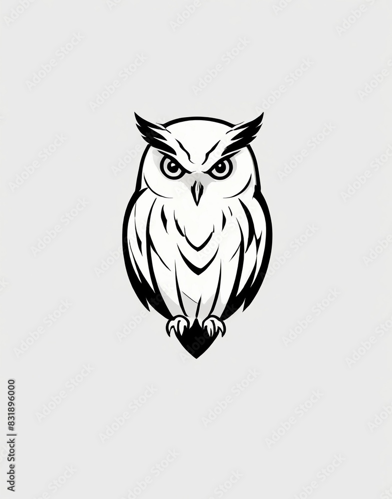 Vector icon owl on a branch Vector icon owl on a branch