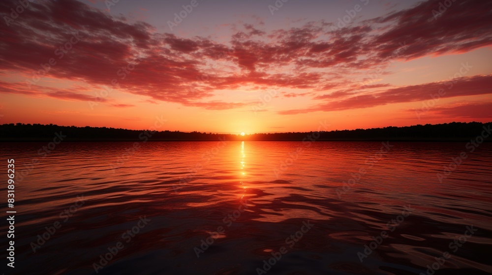 Obraz premium sunset over the river