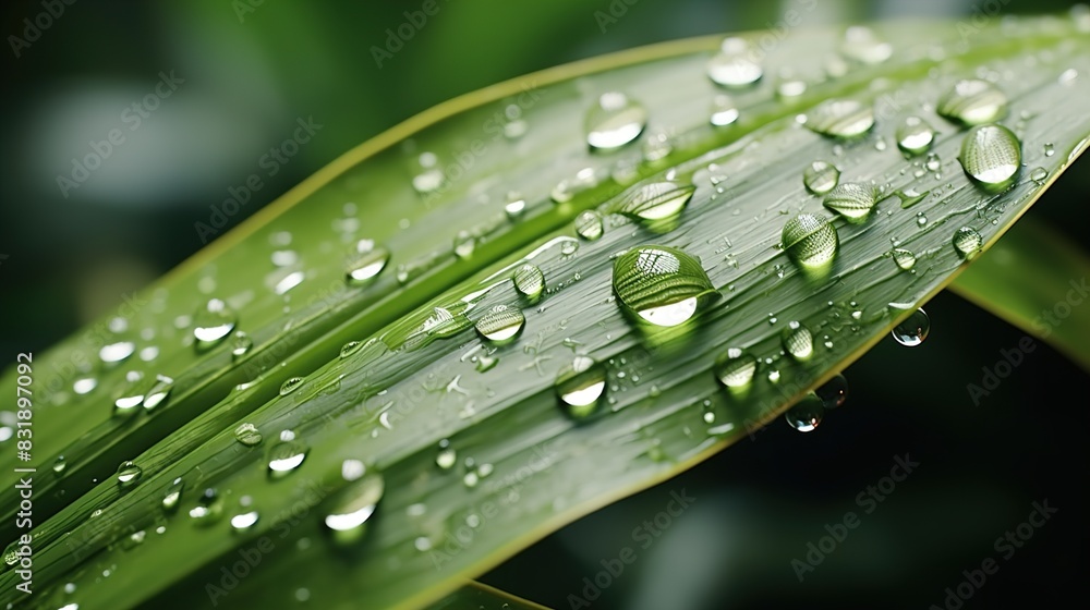 Naklejka premium water drops on a leaf