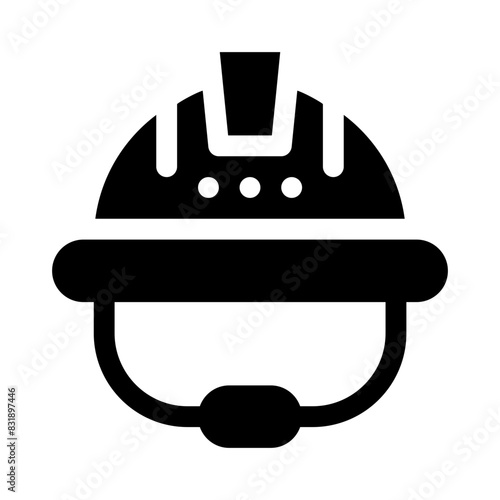 security helmet glyph icon