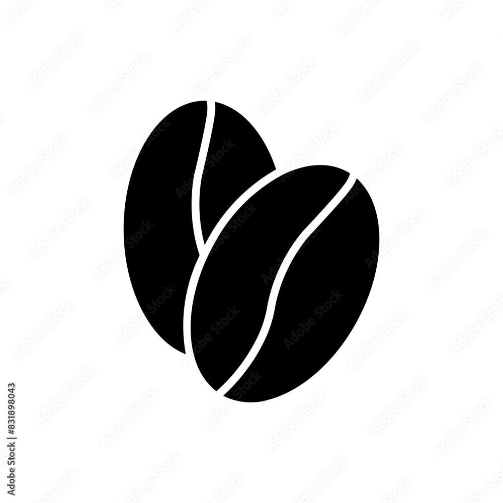 Obraz premium coffee beand glyph icon