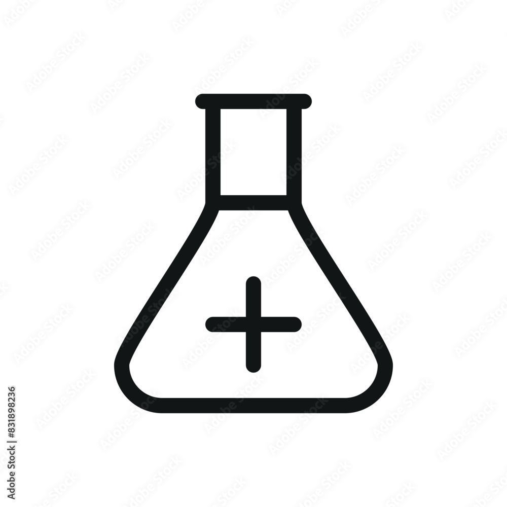 Mixture isolated icon, pharmaceutical mixture flask vector symbol with editable stroke Mixture isolated icon, pharmaceutical mixture flask vector symbol with editable stroke
