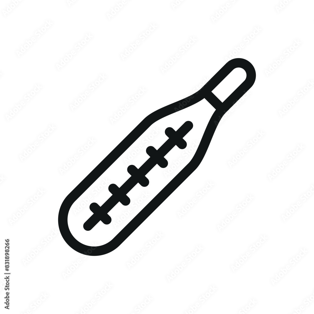 Thermometer isolated icon, mercury thermometer vector symbol with editable stroke Thermometer isolated icon, mercury thermometer vector symbol with editable stroke