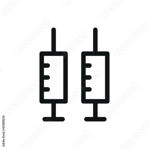 Syringes isolated icon, injections vector symbol with editable stroke