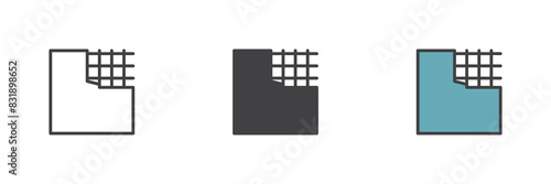 Reinforced wall different style icon set