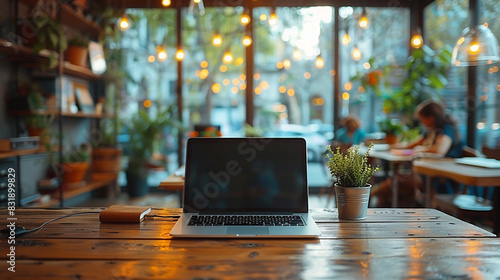 Wallpaper Mural Business offices with blurred people's casual wear and working in the office on a laptop. Torontodigital.ca