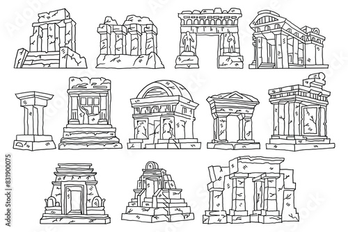 The image is a set of twelve different architectural designs