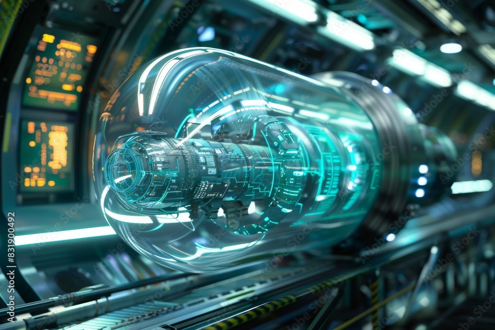 Craft a futuristic, digitized time capsule filled with modern gadgets ...