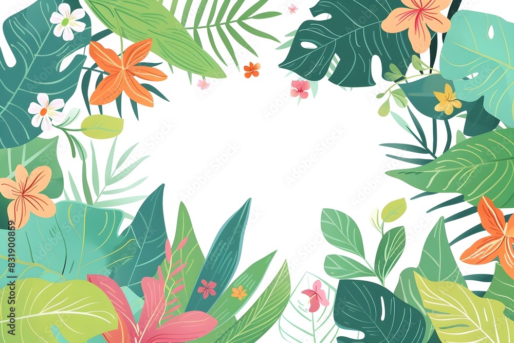 Tropical frame graphic resource background Tropical frame graphic resource background