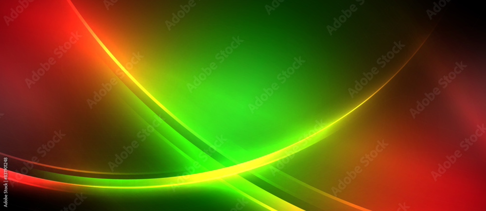 Neon glowing circle rays, light round lines in the dark, planet style neon wave lines. Energetic electric concept design for wallpaper, banner, background Neon glowing circle rays, light round lines in the dark, planet style neon wave lines. Energetic electric concept design for wallpaper, banner, background