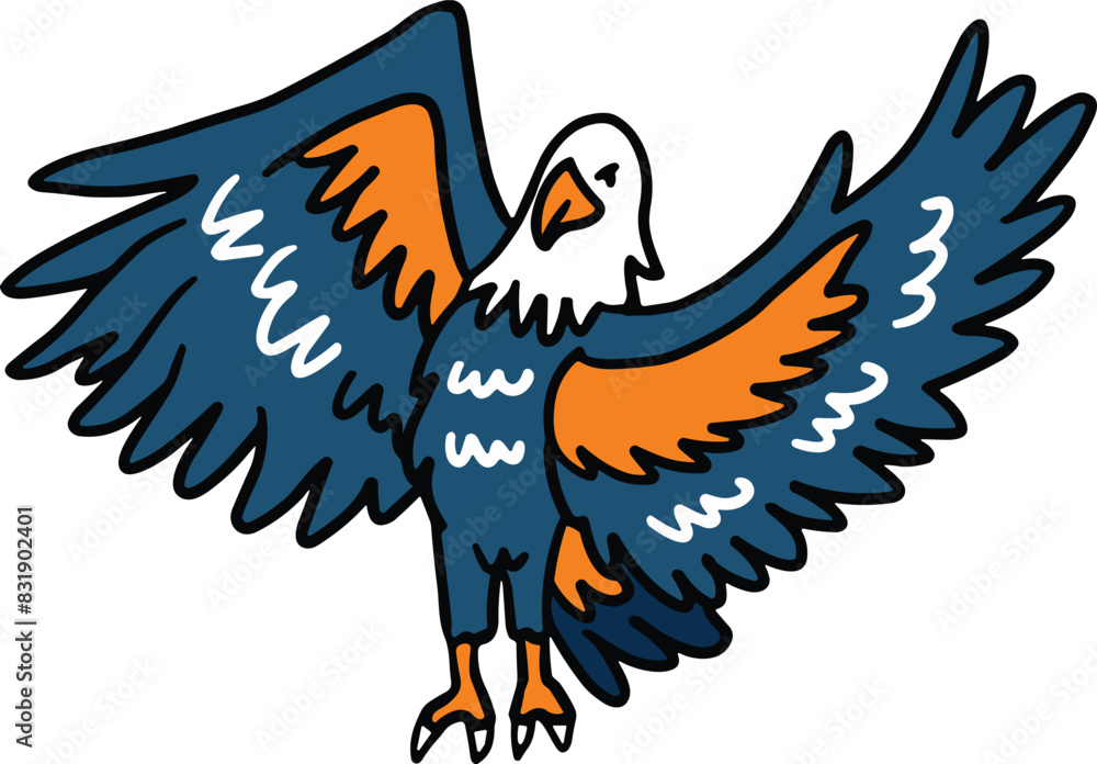 Obraz premium A bird with black beak and feet is flying in the air
